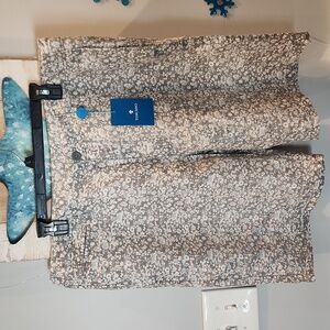 NWT Toscano Men's sz 38 100% Linen Floral Shorts w/pockets